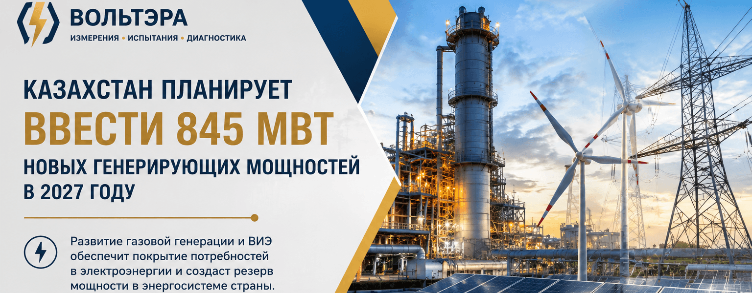 Казахстан планирует ввести 845 МВт новых генерирующих мощностей в 2027 году