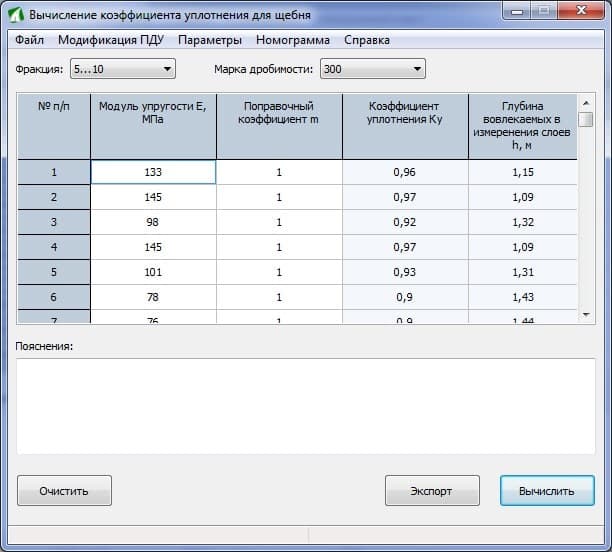Интерфейс программного комплекса ПДУ-Грунт для обработки результатов испытаний грунтов — ТОО "VoltEra"