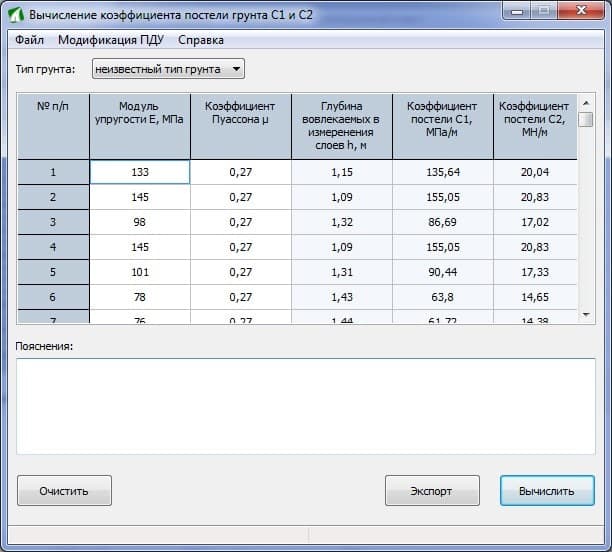 Интерфейс программного комплекса ПДУ-Грунт для обработки результатов испытаний грунтов — ТОО "VoltEra"